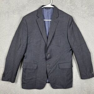 Banana Republic Wool Blend Blazer Sport Coat Mens 40S Blue Tailored Fit 2 Button